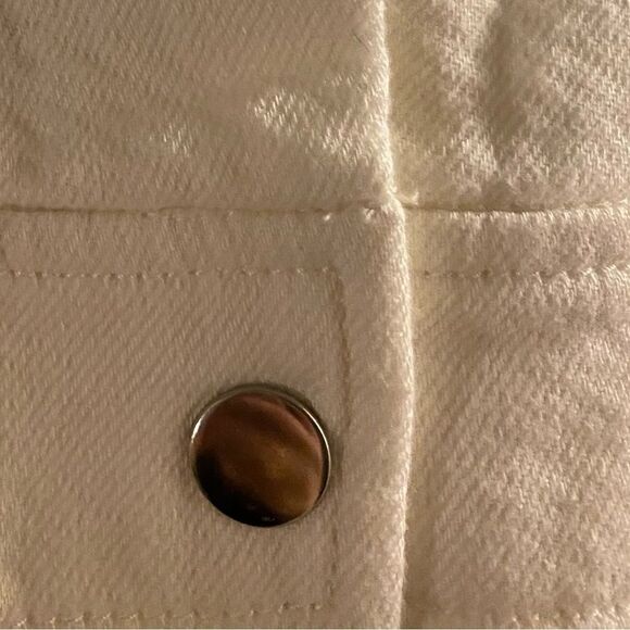 LOFT Cream Cotton Zip Up Blazer Size 8 - Picture 4 of 12